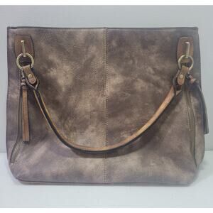 Jen & Co Womens Vira Versa Vegan Adjustable Strap Hobo Bag Washed Brown NWOT